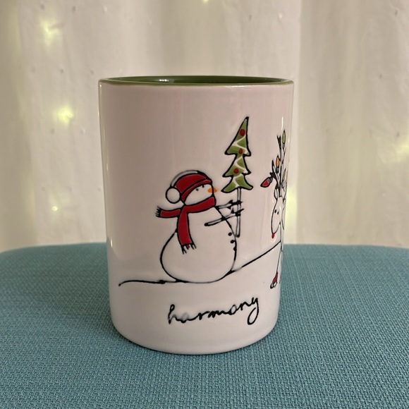 Tag Holiday Mug - Harmony- Snowman and Deer with Ice Skates - Picture 2 of 7